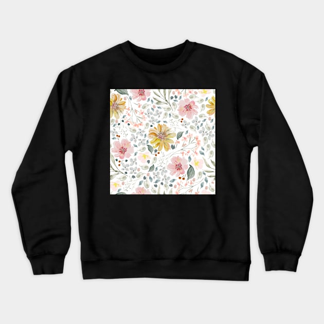 Mia fleur Watercolor florals Crewneck Sweatshirt by Harpleydesign